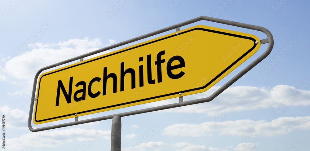 Pfeilwegweiser mit der Beschriftung Nachhilfe Pfeilwegweiser mit der Beschriftung Nachhilfe