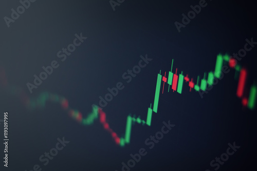 Close-up of financial chart on stock market on monitor display. Stock market data business analysis concept.