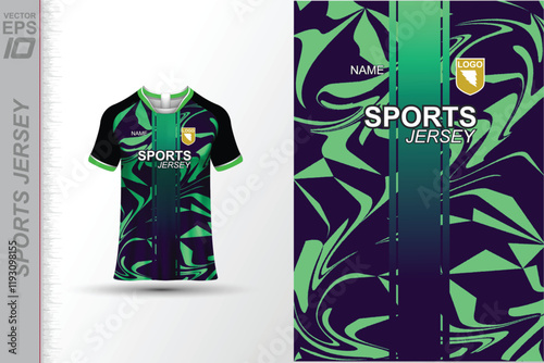 Modern ready-to-print jersey design with dynamic lines and vibrant colors. Perfect for football, basketball, cycling, or sportswear. High-quality, customizable vector file for instant printing.