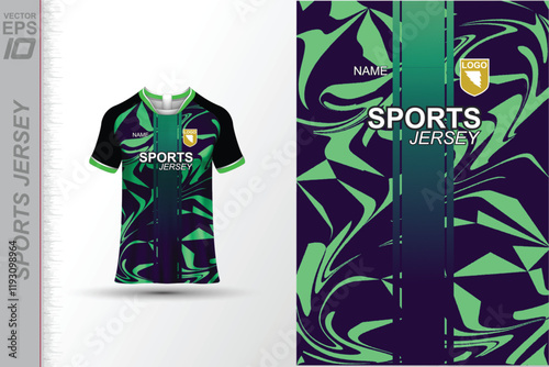 Modern ready-to-print jersey design with dynamic lines and vibrant colors. Perfect for football, basketball, cycling, or sportswear. High-quality, customizable vector file for instant printing.