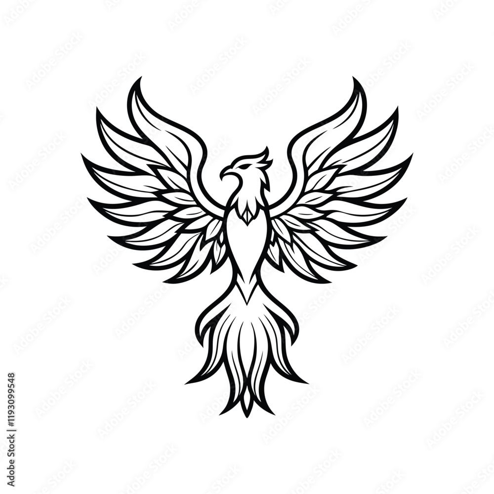 Phoenix Mythology Bird Vector Illustration Design Phoenix Mythology Bird Vector Illustration Design