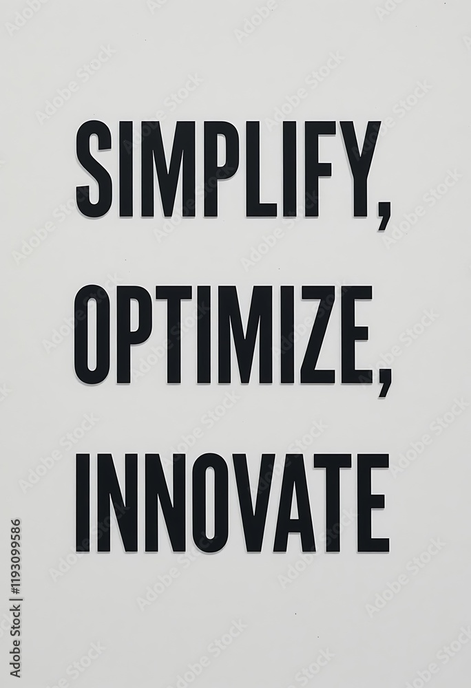 Fototapeta premium Simplify Optimize Innovate A Business Strategy Mantra