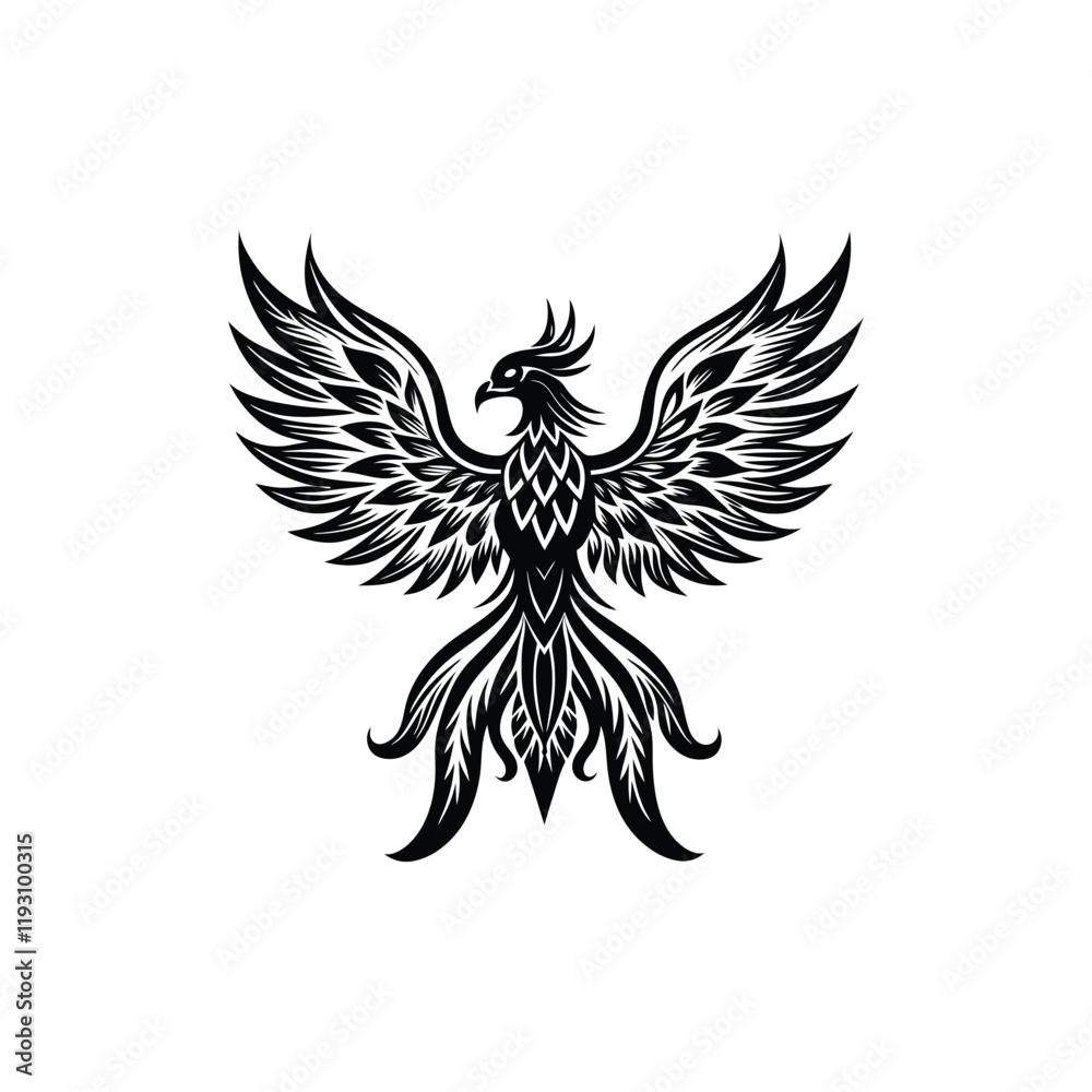 Fototapeta premium Phoenix Mythology Bird Vector Illustration Design