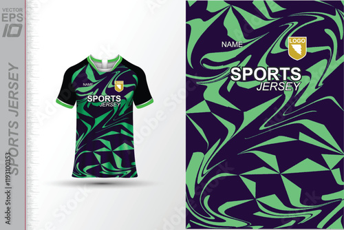 Modern ready-to-print jersey design with dynamic lines and vibrant colors. Perfect for football, basketball, cycling, or sportswear. High-quality, customizable vector file for instant printing.