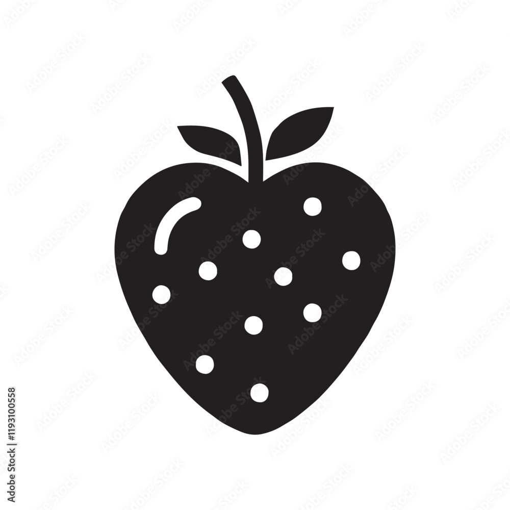Fototapeta premium Valentine's Day Berry Sweet Love, vector, silhouette, illustration,