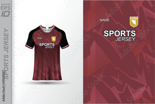 Modern ready-to-print jersey design with dynamic lines and vibrant colors. Perfect for football, basketball, cycling, or sportswear. High-quality, customizable vector file for instant printing.
