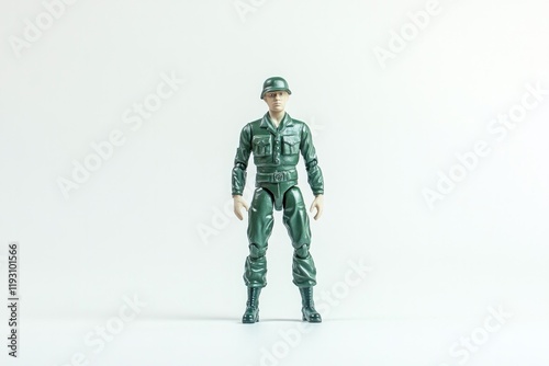 Detailed soldier figurine stands upright, showcasing realistic u
