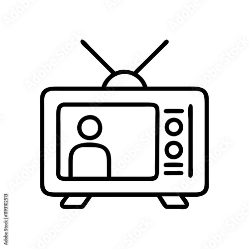 tv marathon icon, tv marathon line art - simple line art of tv marathon, perfect for tv marathon logos and icons and themed design