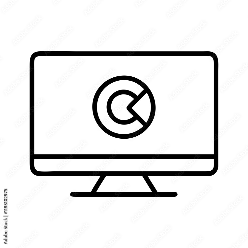 tv screen with logo of a streaming service icon tv screen with logo of a streaming service icon