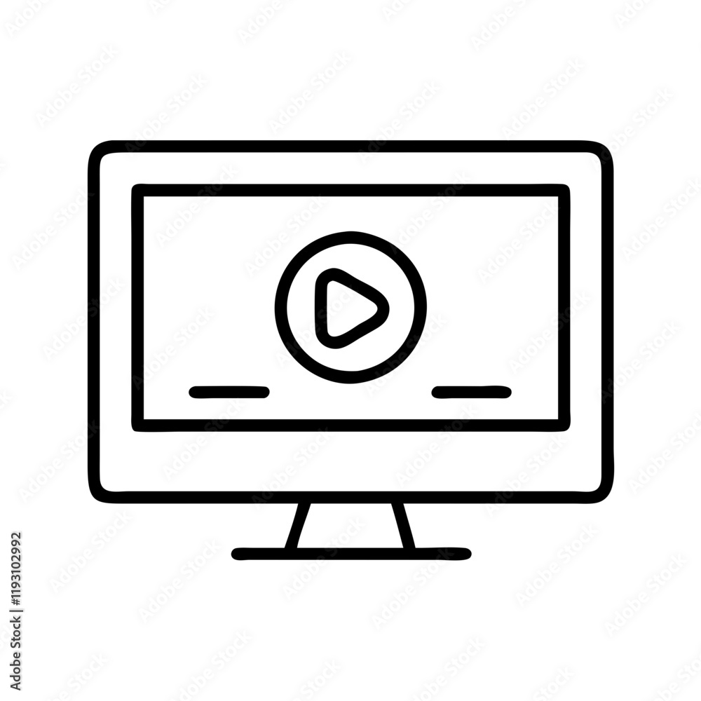 tv screen with logo of a streaming service icon tv screen with logo of a streaming service icon