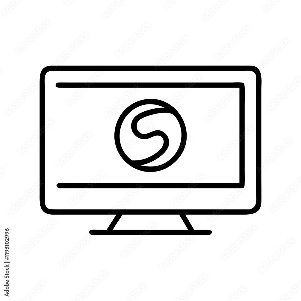 tv screen with logo of a streaming service icon tv screen with logo of a streaming service icon