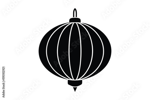 Silhouette illustration of a traditional Chinese lantern1.eps photo