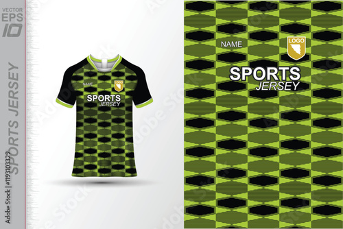 Modern ready-to-print jersey design with dynamic lines and vibrant colors. Perfect for football, basketball, cycling, or sportswear. High-quality, customizable vector file for instant printing.