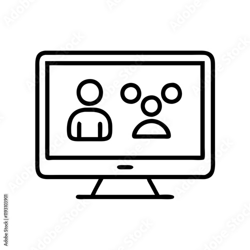 tv with parental controls icon, tv with parental controls line art - simple line art of tv with parental controls, perfect for tv with parental controls logos and icons and themed design