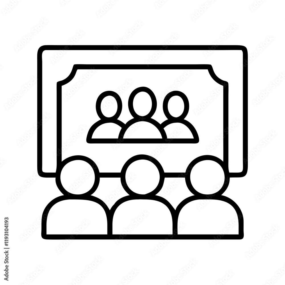watching a comedy show icon, watching a comedy show line art - simple line art of watching a comedy show, perfect for watching a comedy show logos and icons and themed design watching a comedy show icon, watching a comedy show line art - simple line art of watching a comedy show, perfect for watching a comedy show logos and icons and themed design