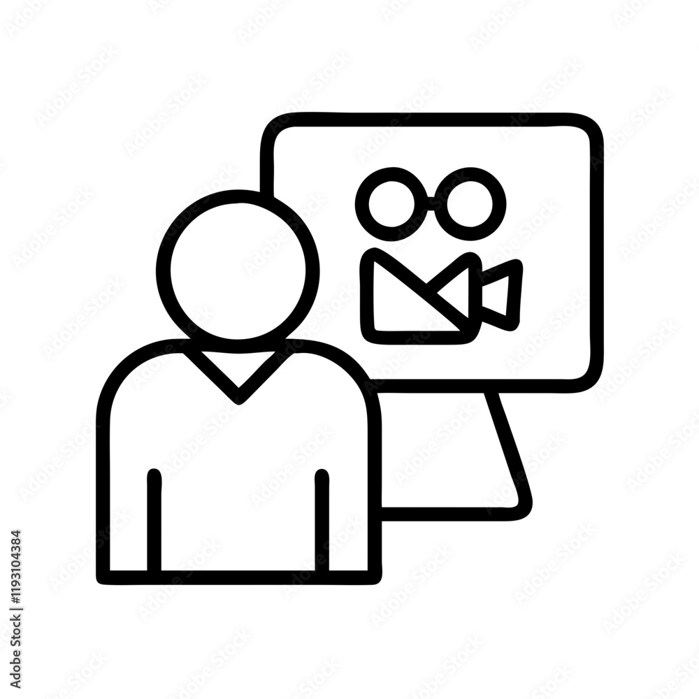 watching a documentary icon, watching a documentary line art - simple line art of watching a documentary, perfect for watching a documentary logos and icons and themed design watching a documentary icon, watching a documentary line art - simple line art of watching a documentary, perfect for watching a documentary logos and icons and themed design