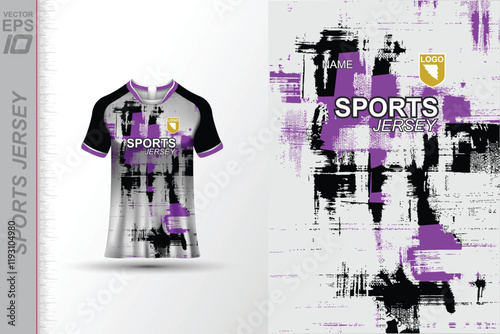 Modern ready-to-print jersey design with dynamic lines and vibrant colors. Perfect for football, basketball, cycling, or sportswear. High-quality, customizable vector file for instant printing.
