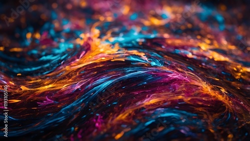 Vibrant Abstract Design Showcasing Flowing Colors in Vivid Harmony During a Creative Art Session