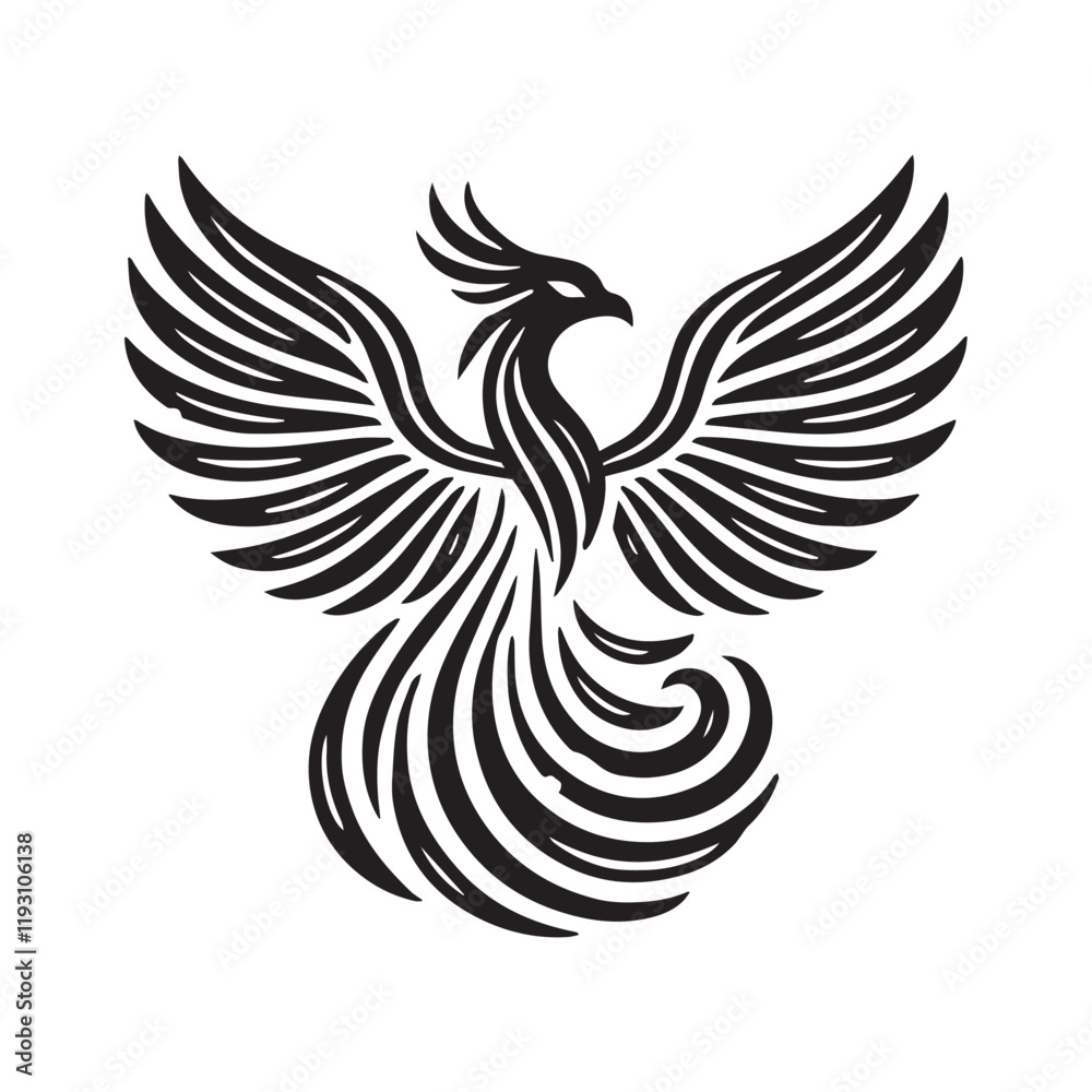 Obraz premium Elegant Phoenix Mythology Bird Vector Artwork for Designs 