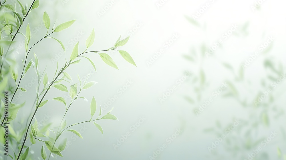 Delicate willow branches in fresh green, soft morning light, serene and minimalist Qingming Festival scene. Delicate willow branches in fresh green, soft morning light, serene and minimalist Qingming Festival scene.