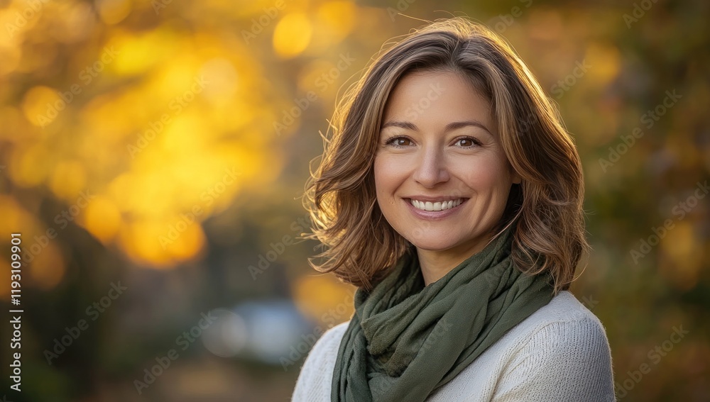 Autumn Portrait of a Smiling Woman Autumn Portrait of a Smiling Woman