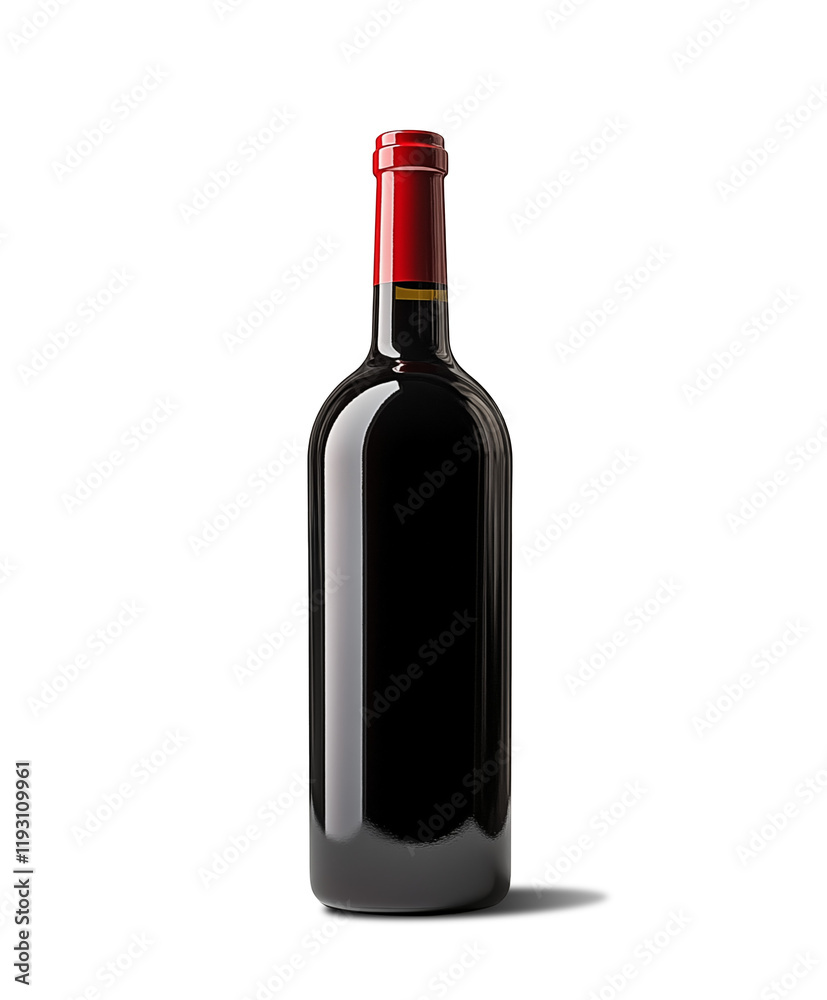 Mockup. Red wine bottle in a transparent background features a classic design, showcasing the rich dark red liquid inside Mockup. Red wine bottle in a transparent background features a classic design, showcasing the rich dark red liquid inside