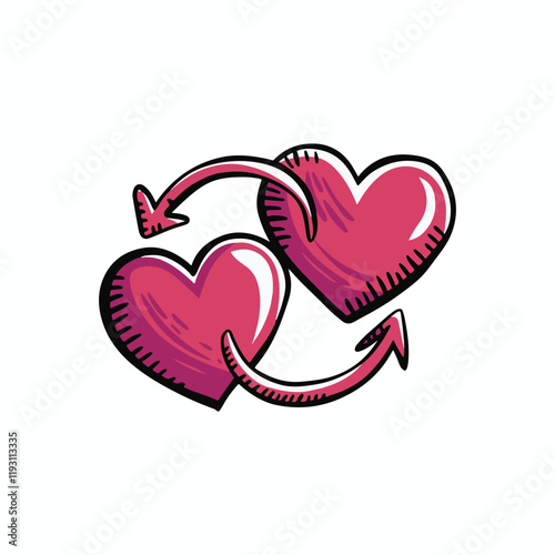 ector Heart Shapes for Wedding and Love Concept Designs