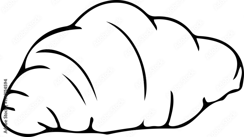 Croissant icon. Simple graphic design in 2D format. A template highlighted on a white background. Croissant icon. Simple graphic design in 2D format. A template highlighted on a white background.
