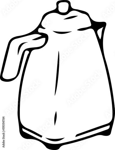 the kettle icon. Simple graphic design in 2D format. A template highlighted on a white background.