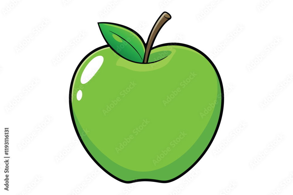 3d green apple vector illustration on a white background 3d green apple vector illustration on a white background
