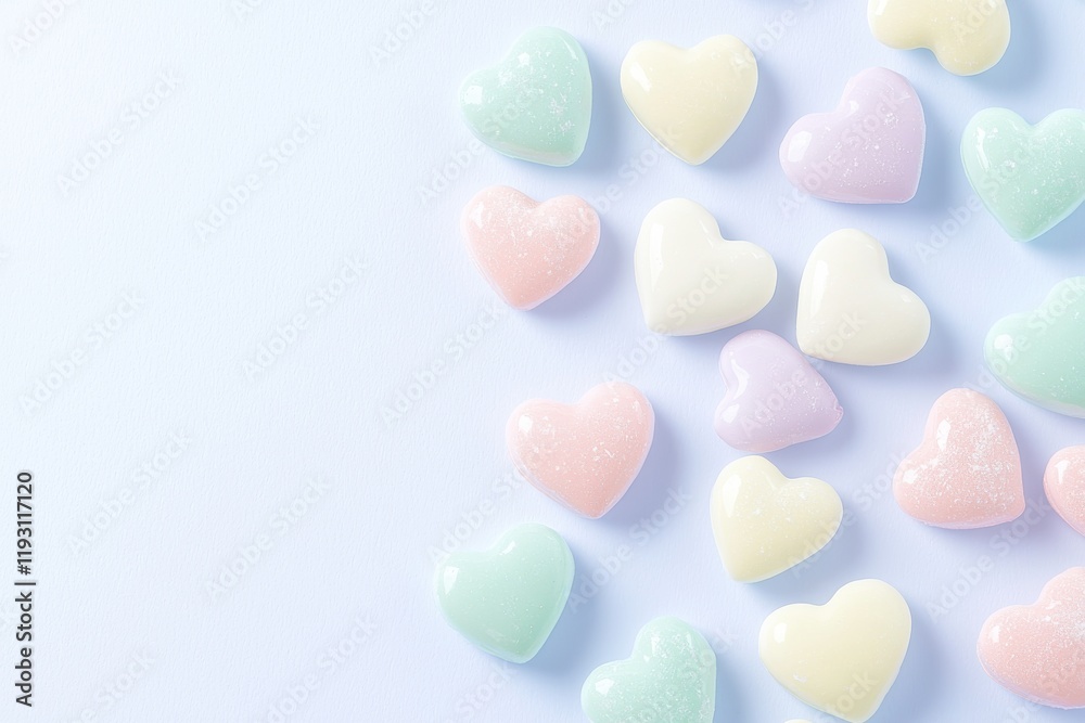 Fototapeta premium Pastel heart clipart design soft colors and sweet aesthetic