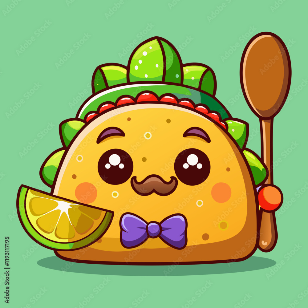 Cute Cartoon Avocado Character Holding Spoon and Fork in Kawaii Mexican Food Theme Digital Art Cute Cartoon Avocado Character Holding Spoon and Fork in Kawaii Mexican Food Theme Digital Art