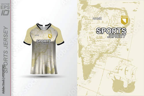 Modern ready-to-print jersey design with dynamic lines and vibrant colors. Perfect for football, basketball, cycling, or sportswear. High-quality, customizable vector file for instant printing.