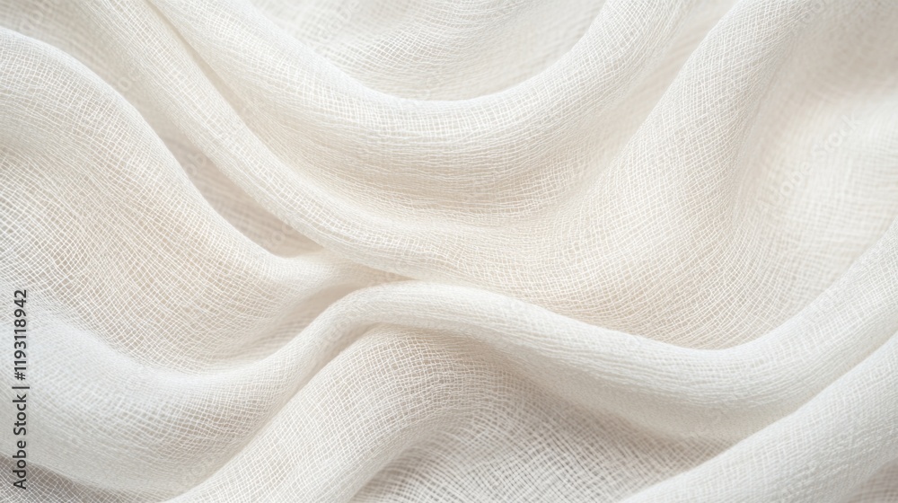 Soft, white fabric with gentle folds and wrinkles, creating a luxurious and elegant texture. Soft, white fabric with gentle folds and wrinkles, creating a luxurious and elegant texture.