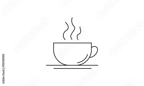 Coffee cup editable outline icon isolated on transparent background. vector illustration.