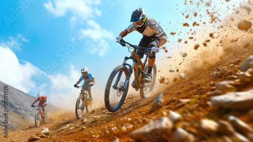 Dirt and Dust Trail Biking Action