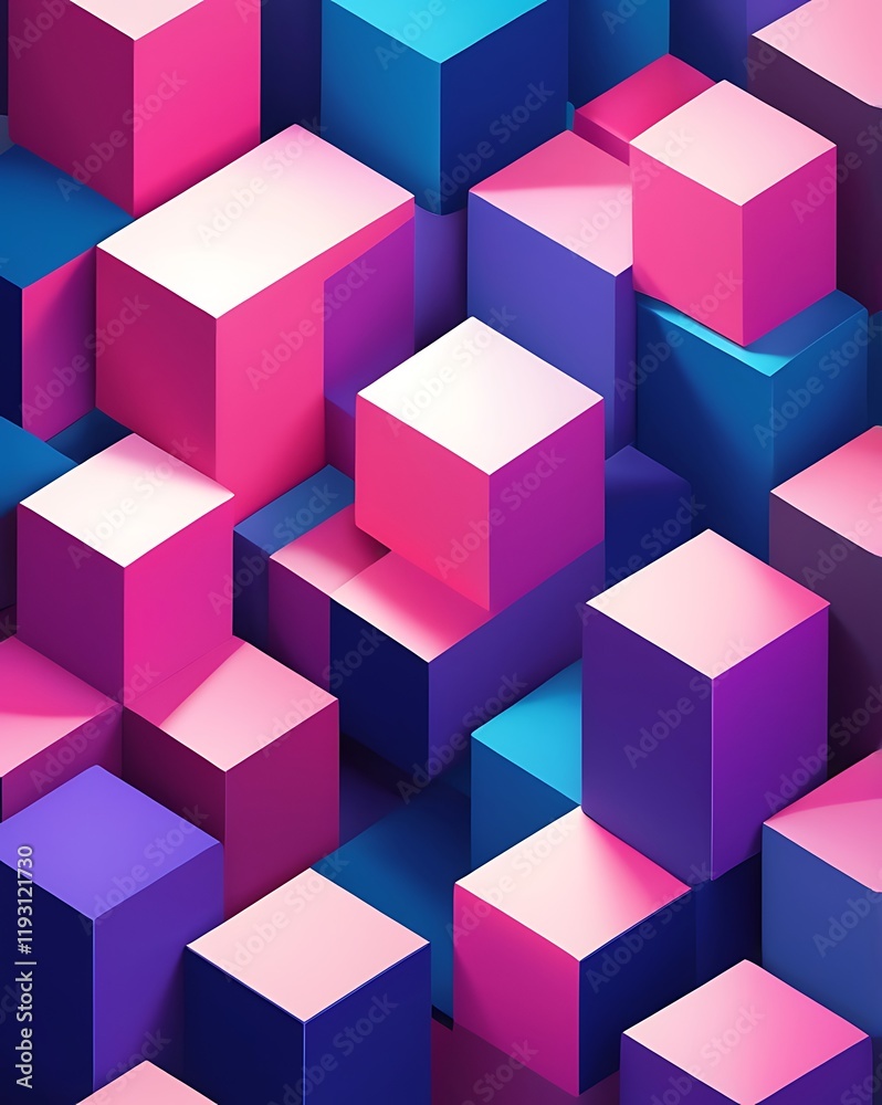 Abstract Colorful Cubes Geometric Pattern Design Abstract Colorful Cubes Geometric Pattern Design