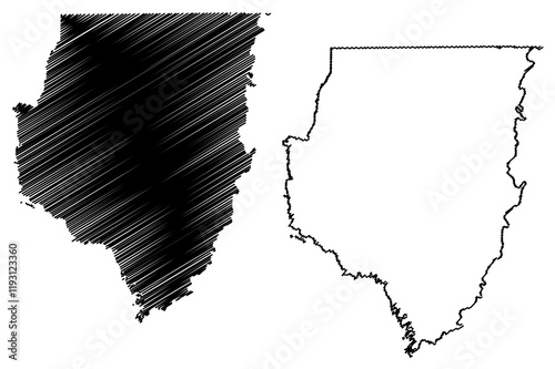Dixie County, Florida (U.S. county, United States of America,USA, U.S., US) map vector illustration, scribble sketch Dixie map