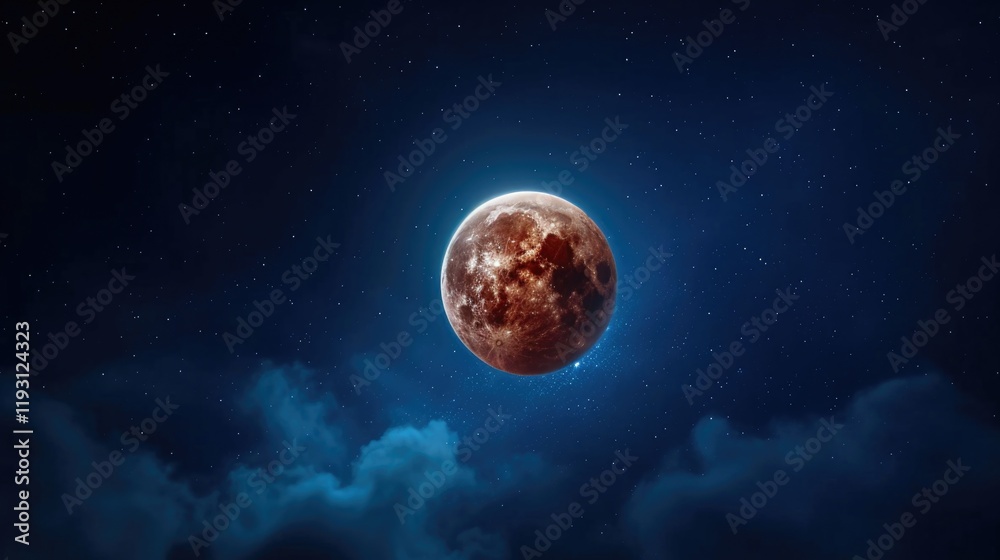 Obraz premium Total Eclipse of the Moon at Night