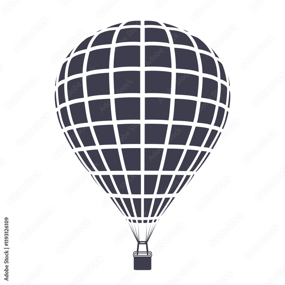 Obraz premium Hot Air Balloon, Vector Illustration in Silhouette Style