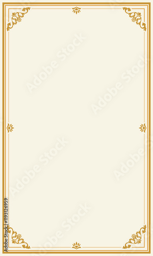 Abstract vintage engraved gold frame cover background