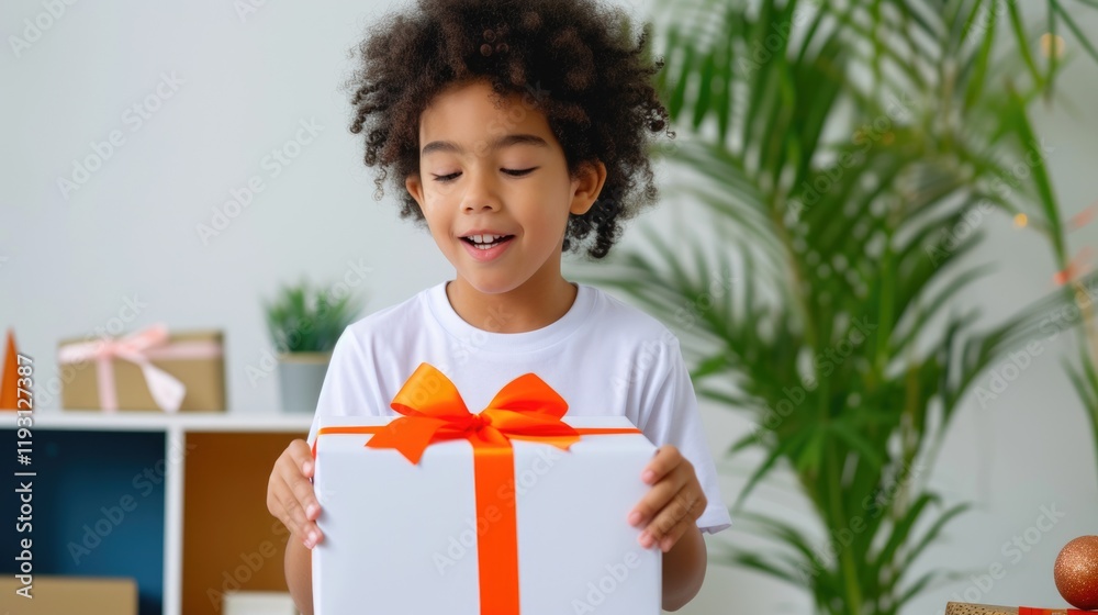 Surprised child lifting box lid Surprised child lifting box lid