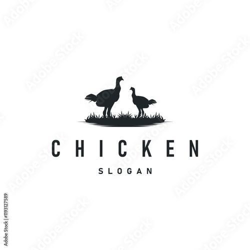 livestock design logo chicken farm simple minimalist silhouette for restaurant chicken
