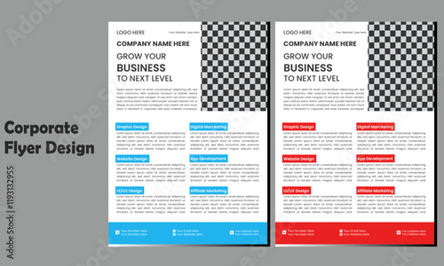 Creative Modern Business Flyer Design Template With Multiple Color Variation 