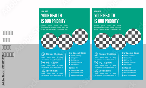 Creative Medical Modern Flyer Design Template With Multiple Color Variation 