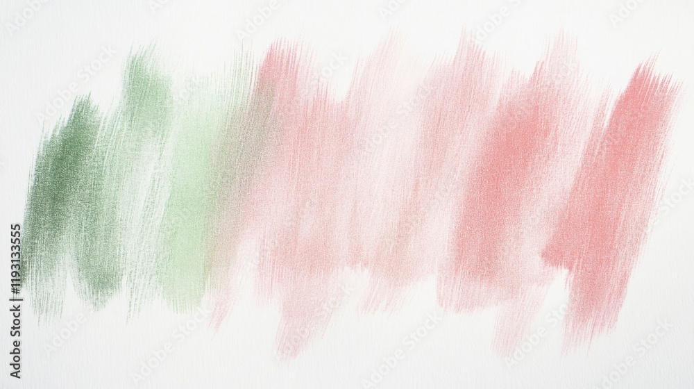 Obraz premium Soft pastel strokes create a minimalist background with subtle transitions from pink to green fading into white space