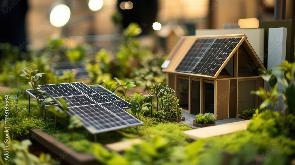 Fototapeta premium Community gathers at Earth Day fair highlighting sustainable products and renewable energy solutions