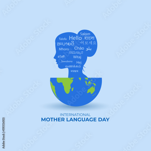 Vector illustration of International Mother Language Day social media template