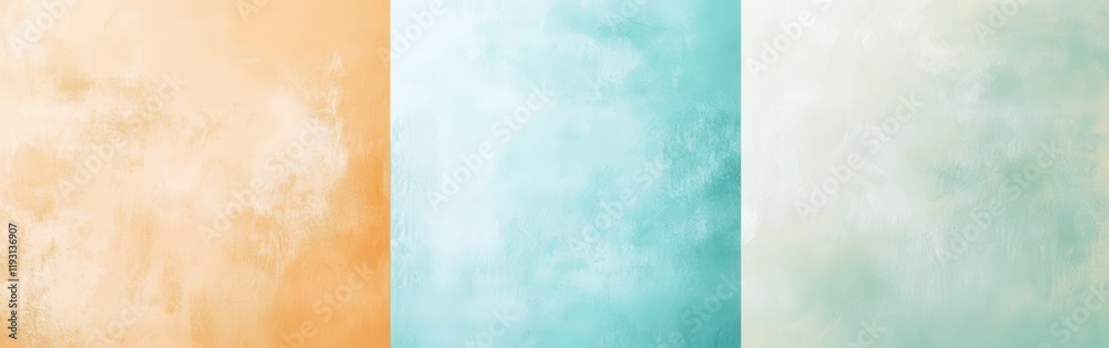Obraz premium Abstract gradient fill transitioning from muted ochre to pastel teal for minimalist design purposes