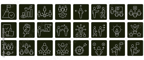 Leadership icons set. Set of editable stroke icons.Set of Leadership